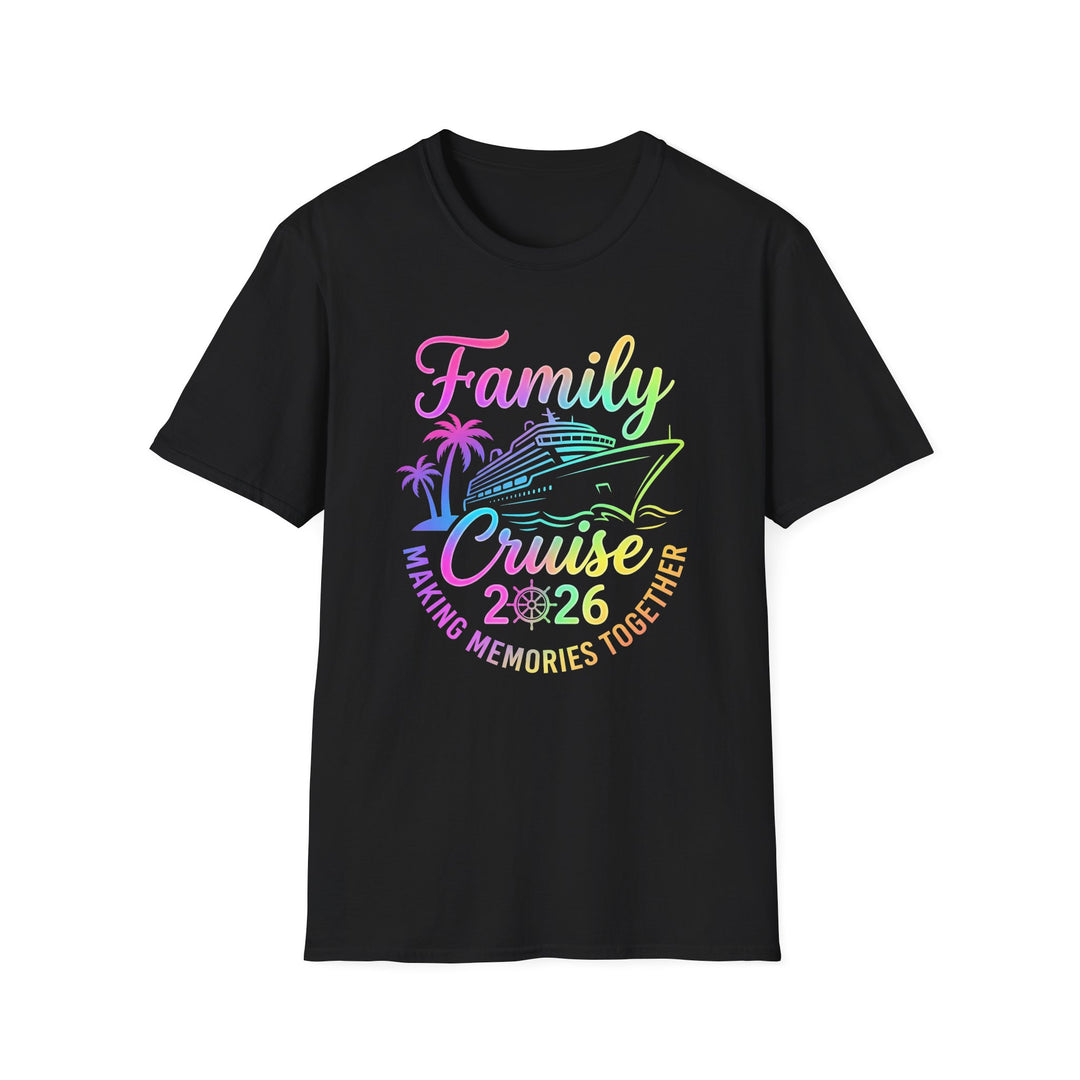 Family Cruise 2026 matching family cruise shirt in black — Snappy Tee