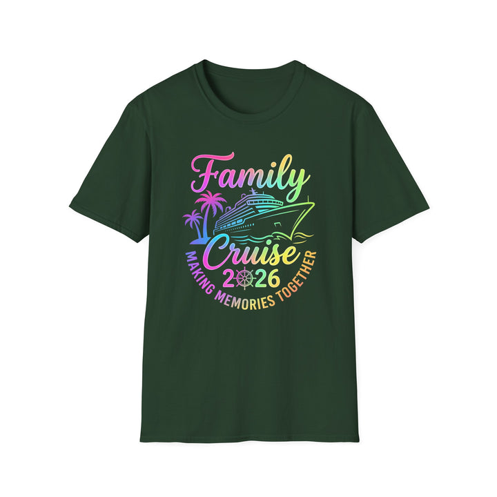 Family Cruise 2026 matching family cruise shirt in forest green — Snappy Tee