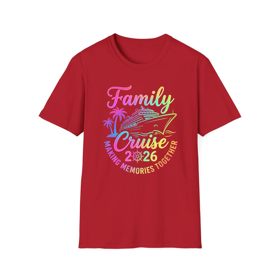 Family Cruise 2026 matching family cruise shirt in red — Snappy Tee